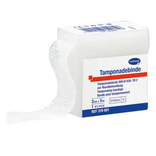 Бинт тампонадный Tamponadebinden steril стерильный для небольших полостей, 5 м х2 см в Максавит