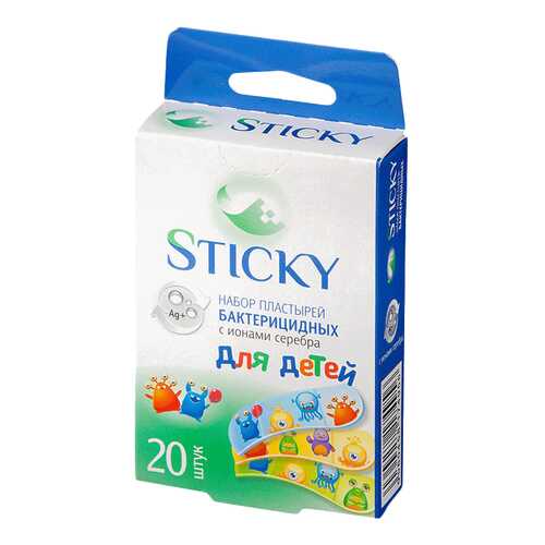 Пластырь бактерицидный Sticky с ионами серебра набор для детей 20 шт. в Максавит