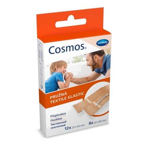 Пластырь Cosmos textil elastic эластичный бежевый 2 размера 20 шт. в Максавит
