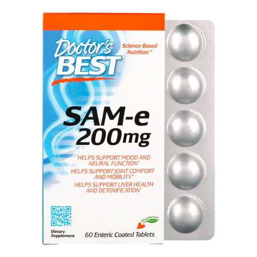 SAM-e адеметионин Doctor's Best 200 мг таблетки 60 шт. в Максавит