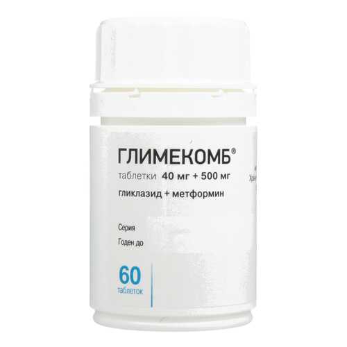 Глимекомб таблетки 40 мг+500 мг 60 шт. в Максавит