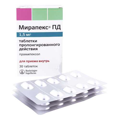 Мирапекс ПД таблетки 1,5 мг 30 шт. в Максавит