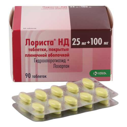 Лориста НД таблетки 25 мг+100 мг 90 шт. в Максавит