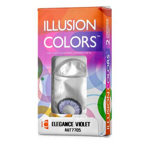 Контактные линзы ILLUSION colors Elegance 2 линзы 0.0D violet фиолетовый в Максавит