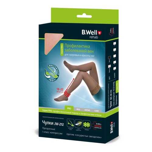 Компрессионные чулки (1 класс, 18-22 мм рт. ст.), №3, черные B.Well rehab JW-212 в Максавит