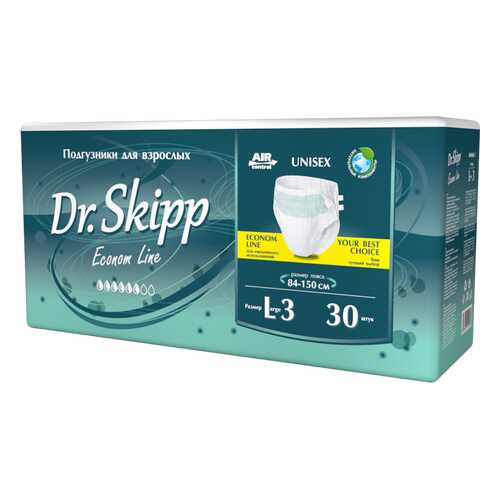Подгузники для взрослых Dr. Skipp Econom Line размер М 30 шт. в Максавит