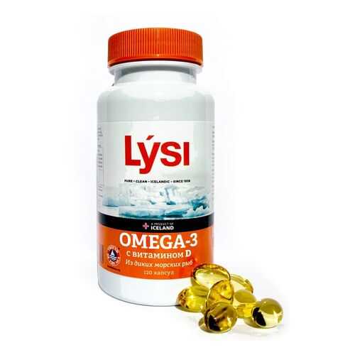 Рыбий жир Lysi Омега-3 капсулы с витамином Д 120 шт. в Максавит